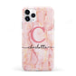 Monogram Pink Gold Agate with Text iPhone 11 Pro 3D Tough Case