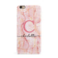 Monogram Pink Gold Agate with Text iPhone 6 Plus 3D Snap Case on Gold Phone