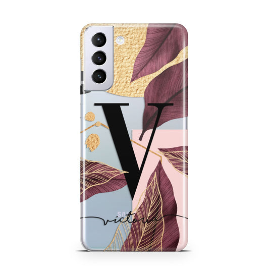 Monogram Tropical Leaves Samsung S21 Plus Phone Case