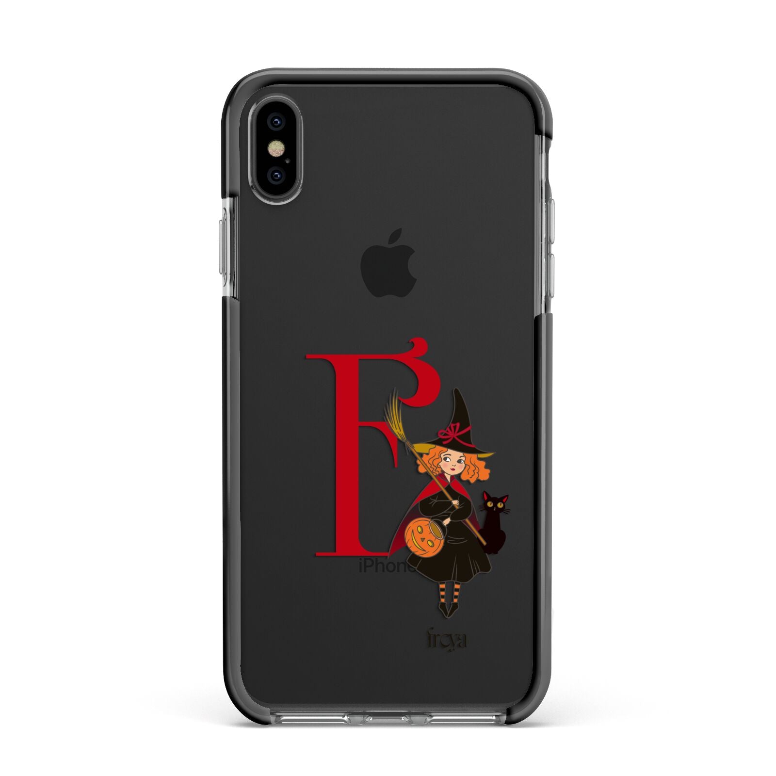 Monogram Witch Apple iPhone Xs Max Impact Case Black Edge on Black Phone