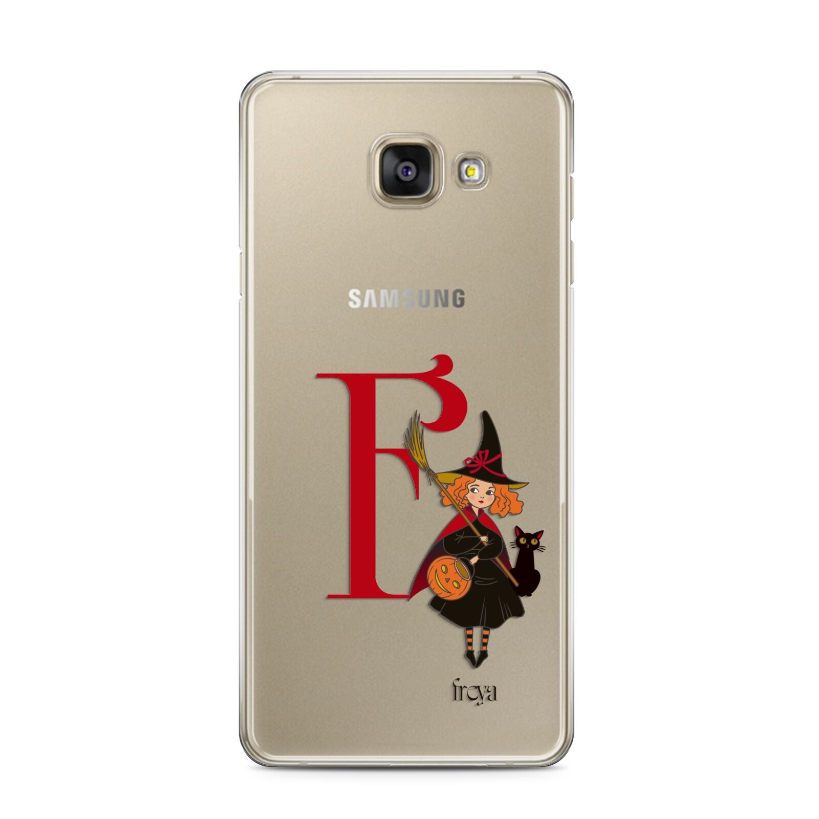 Monogram Witch Samsung Galaxy A3 2016 Case on gold phone