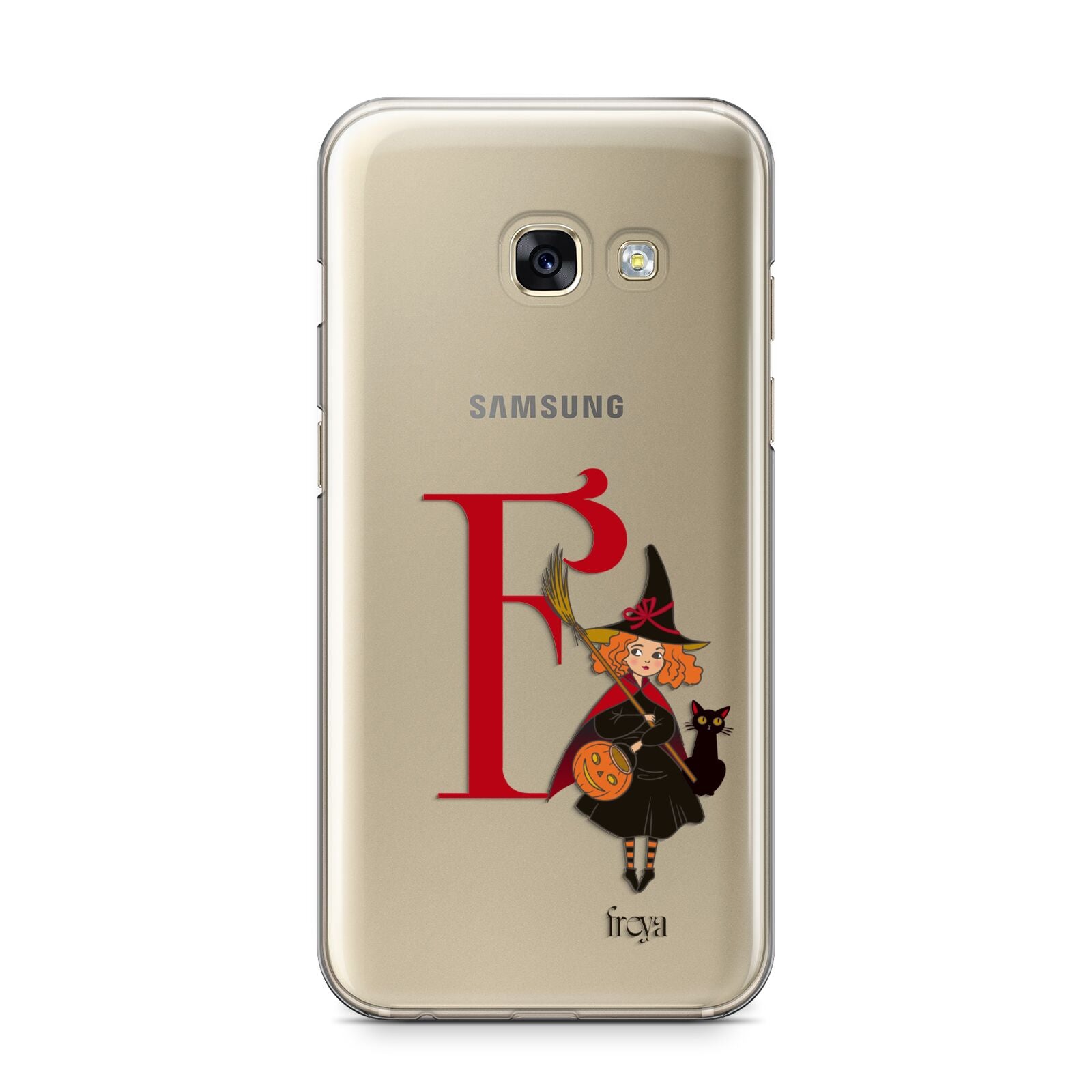 Monogram Witch Samsung Galaxy A3 2017 Case on gold phone