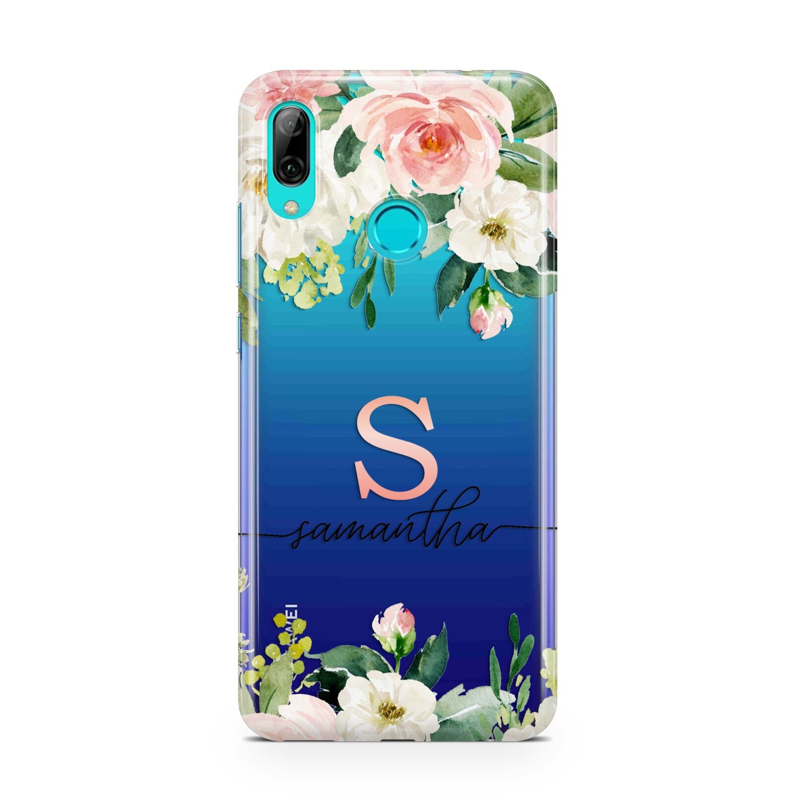 Monogrammed Floral Roses Huawei P Smart 2019 Case