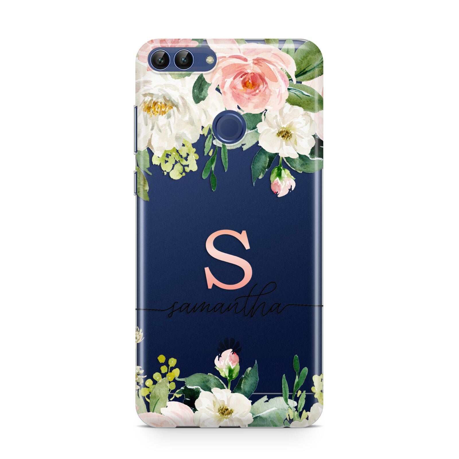 Monogrammed Floral Roses Huawei P Smart Case