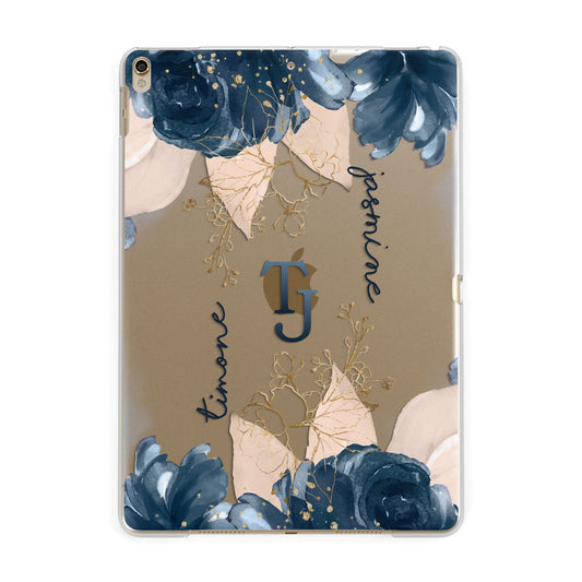 Monogrammed Florals Apple iPad Gold Case