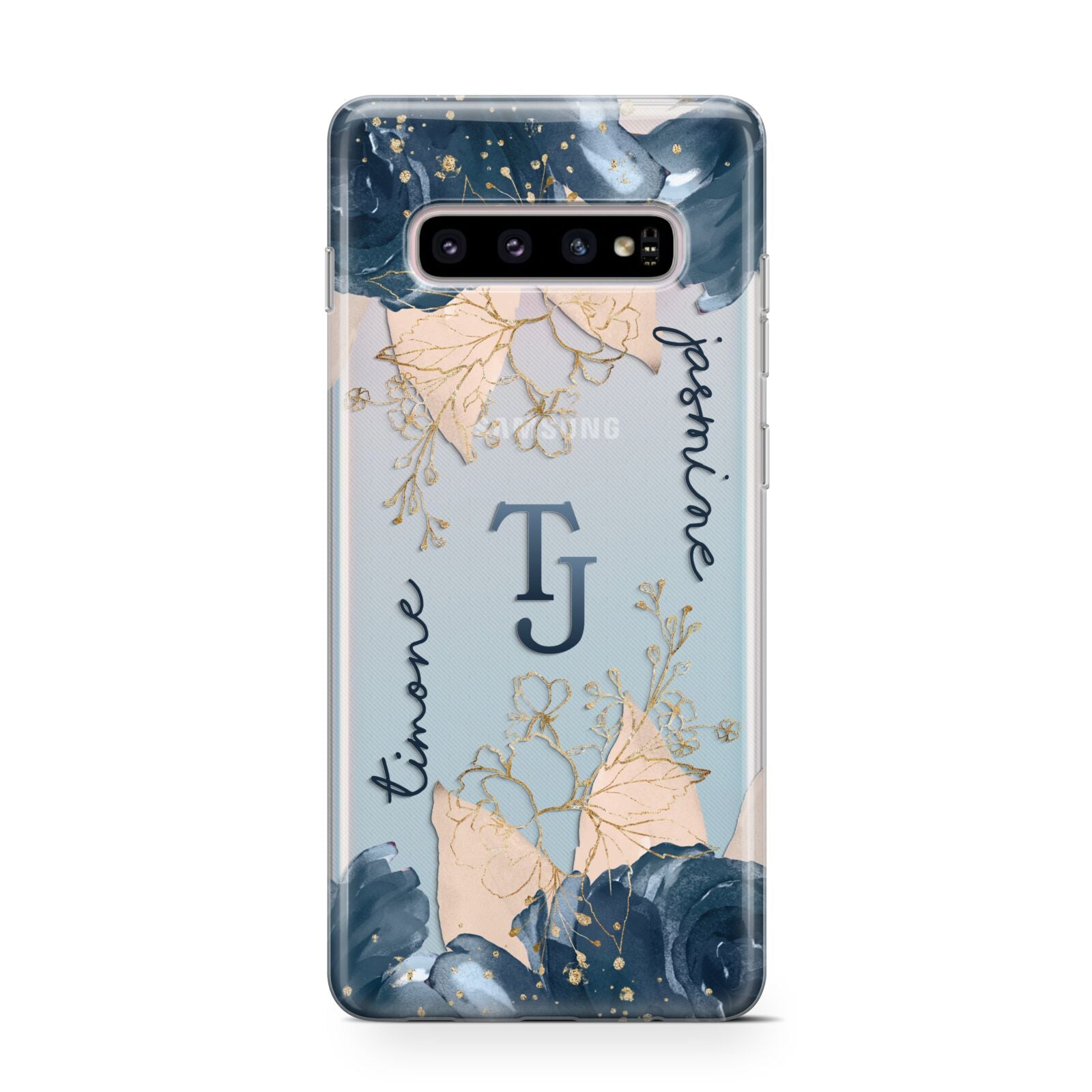 Monogrammed Florals Protective Samsung Galaxy Case