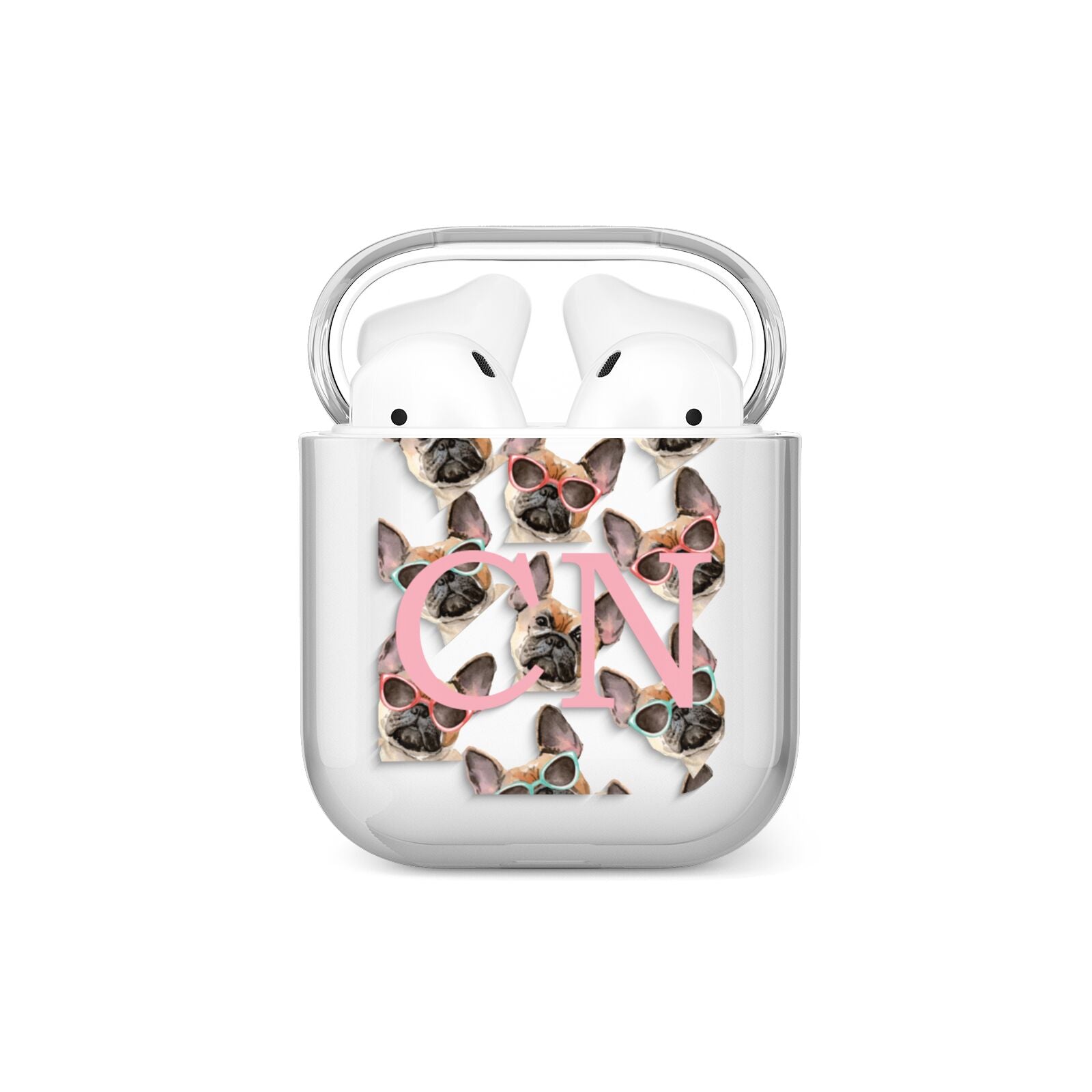 Monogrammed French Bulldog AirPods Case