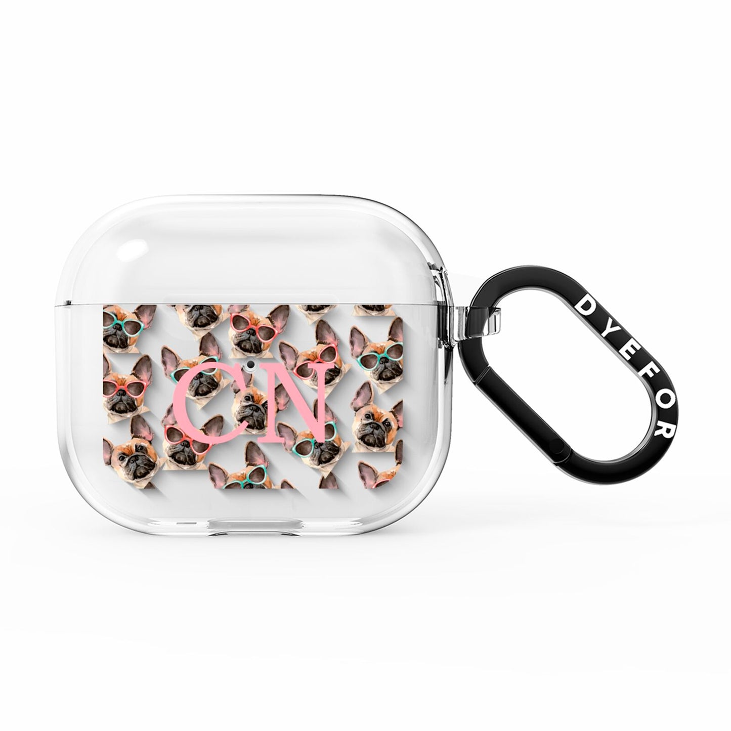 Monogrammed French Bulldog AirPods Clear Case 3rd Gen