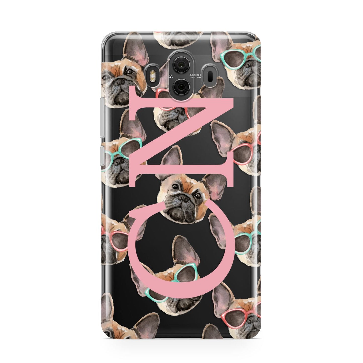 Monogrammed French Bulldog Huawei Mate 10 Protective Phone Case