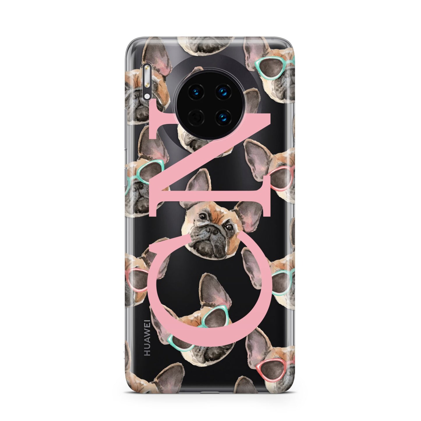 Monogrammed French Bulldog Huawei Mate 30