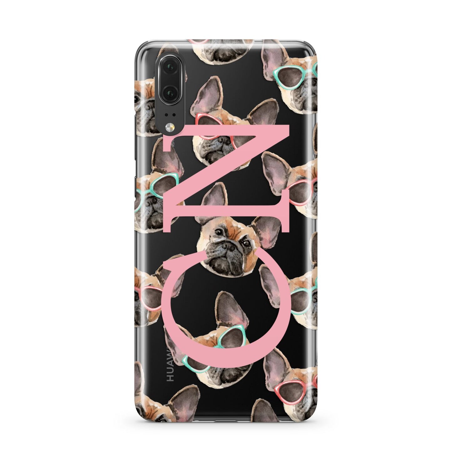 Monogrammed French Bulldog Huawei P20 Phone Case