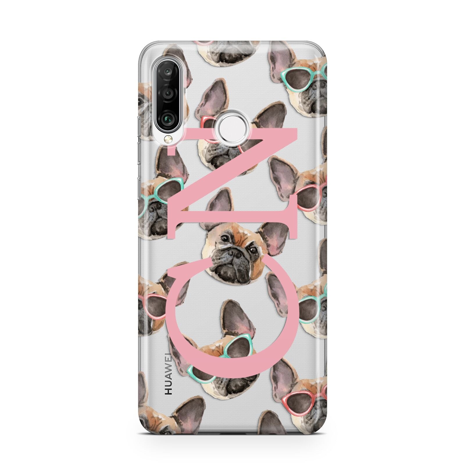 Monogrammed French Bulldog Huawei P30 Lite Phone Case