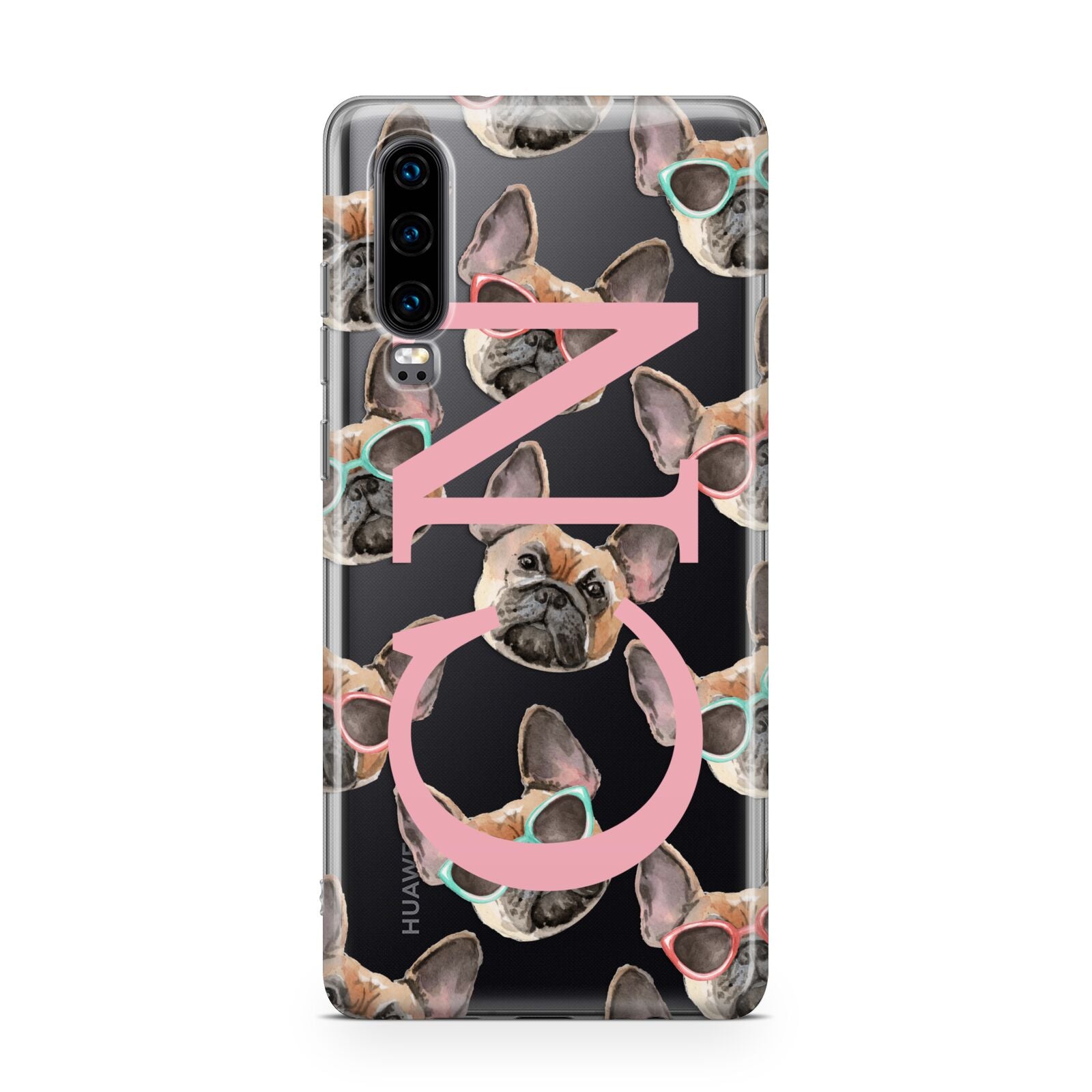 Monogrammed French Bulldog Huawei P30 Phone Case