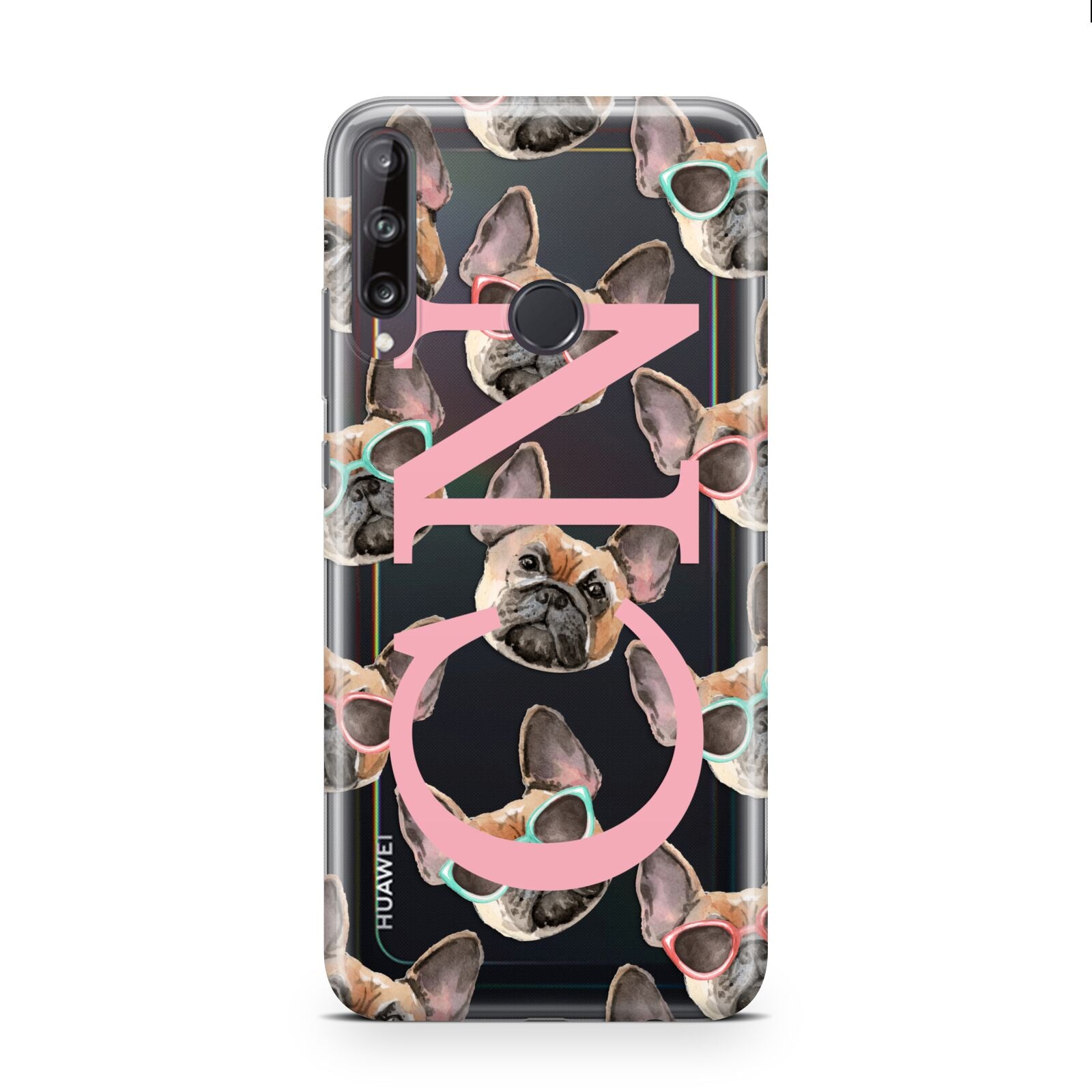 Monogrammed French Bulldog Huawei P40 Lite E Phone Case