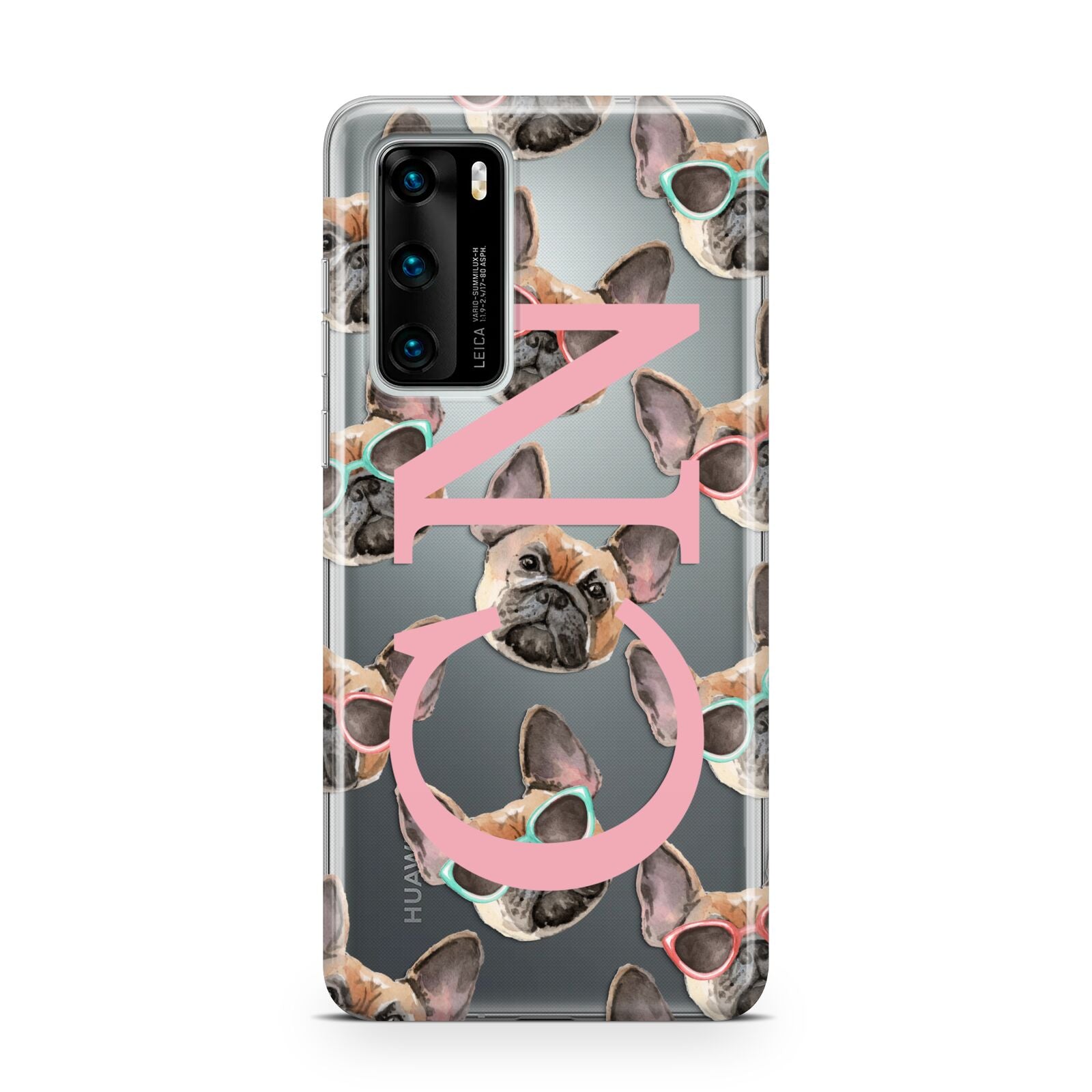 Monogrammed French Bulldog Huawei P40 Phone Case