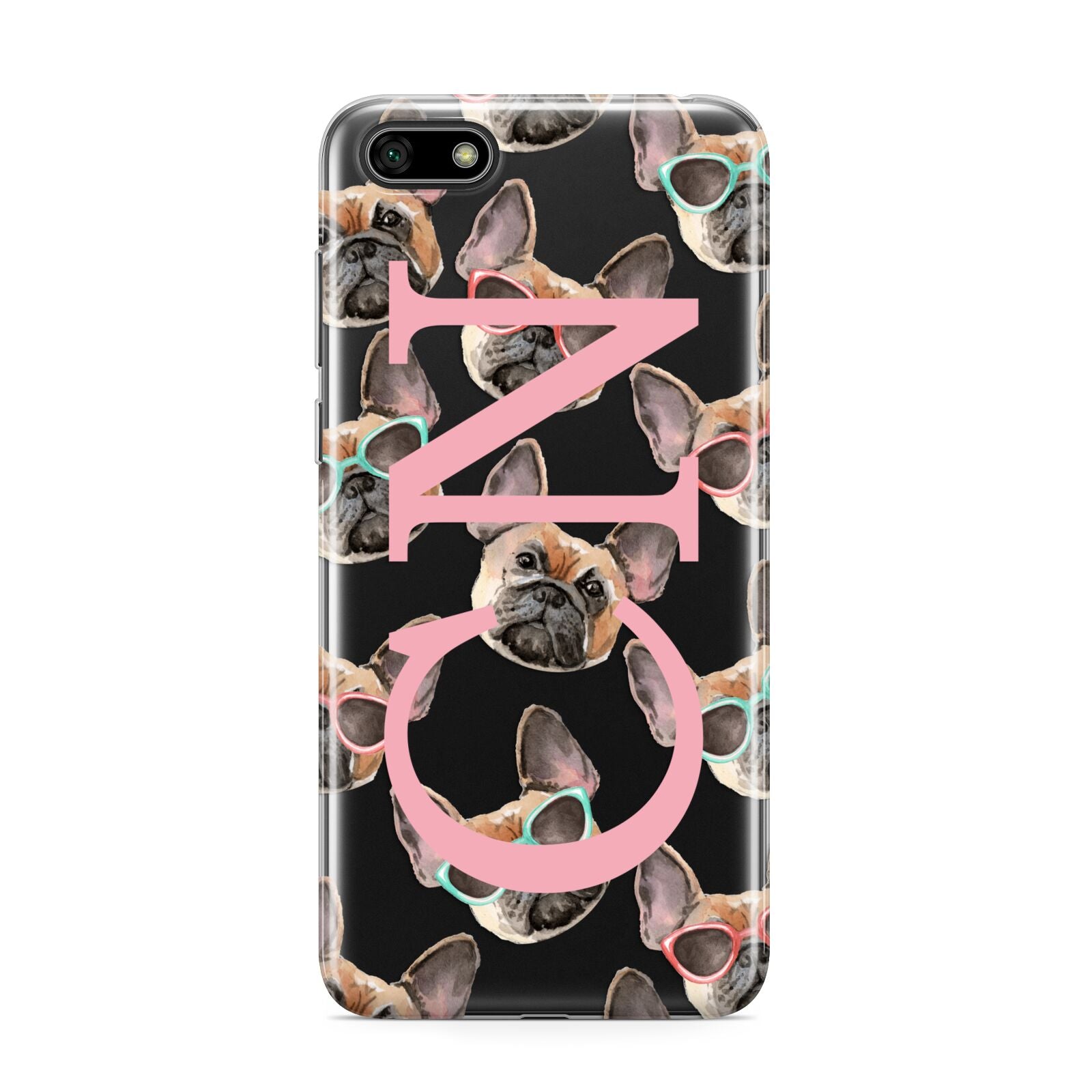 Monogrammed French Bulldog Huawei Y5 Prime 2018 Phone Case