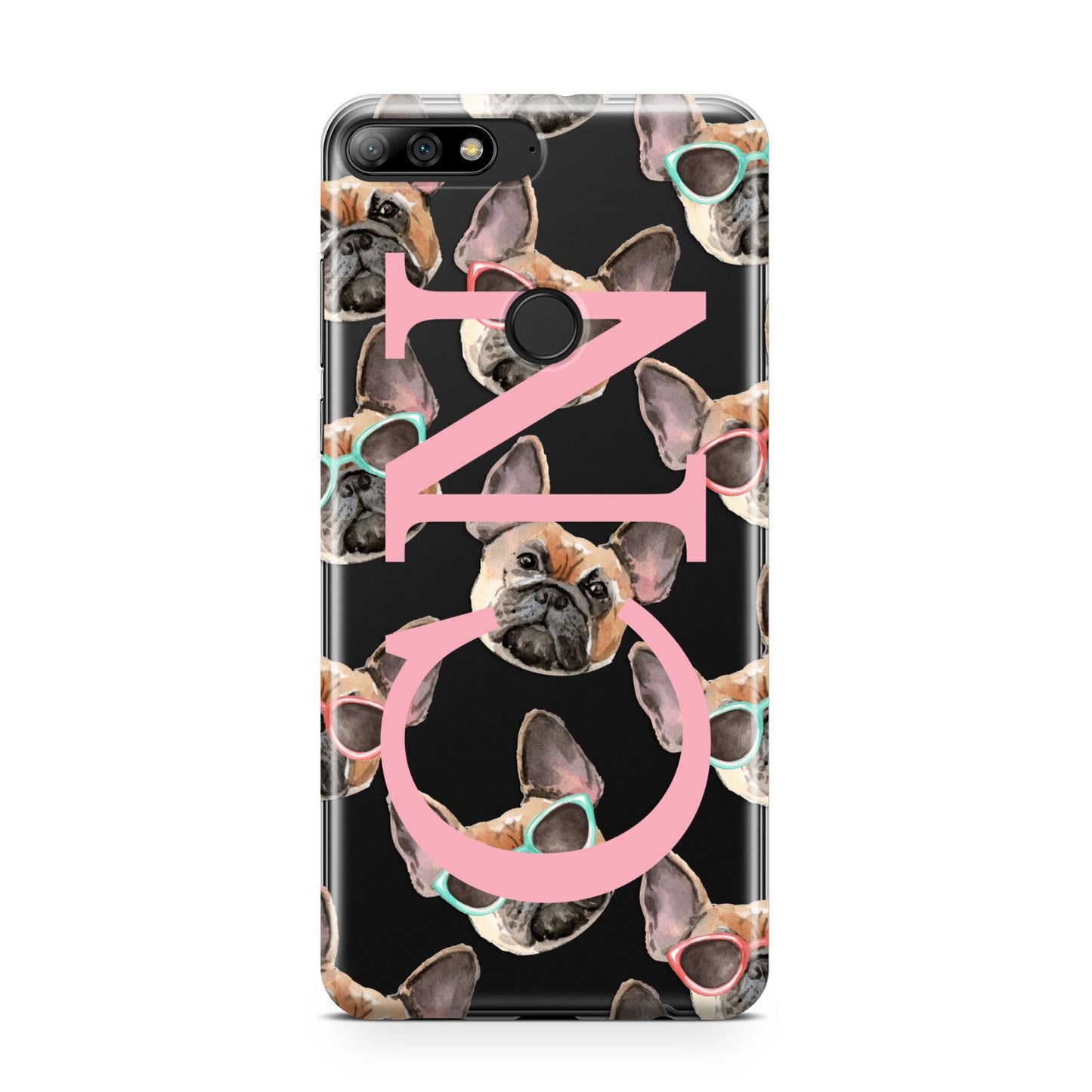 Monogrammed French Bulldog Huawei Y7 2018