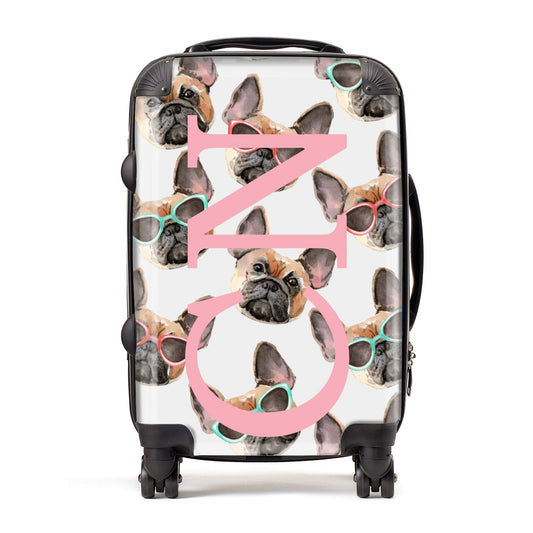 Monogrammed French Bulldog Suitcase