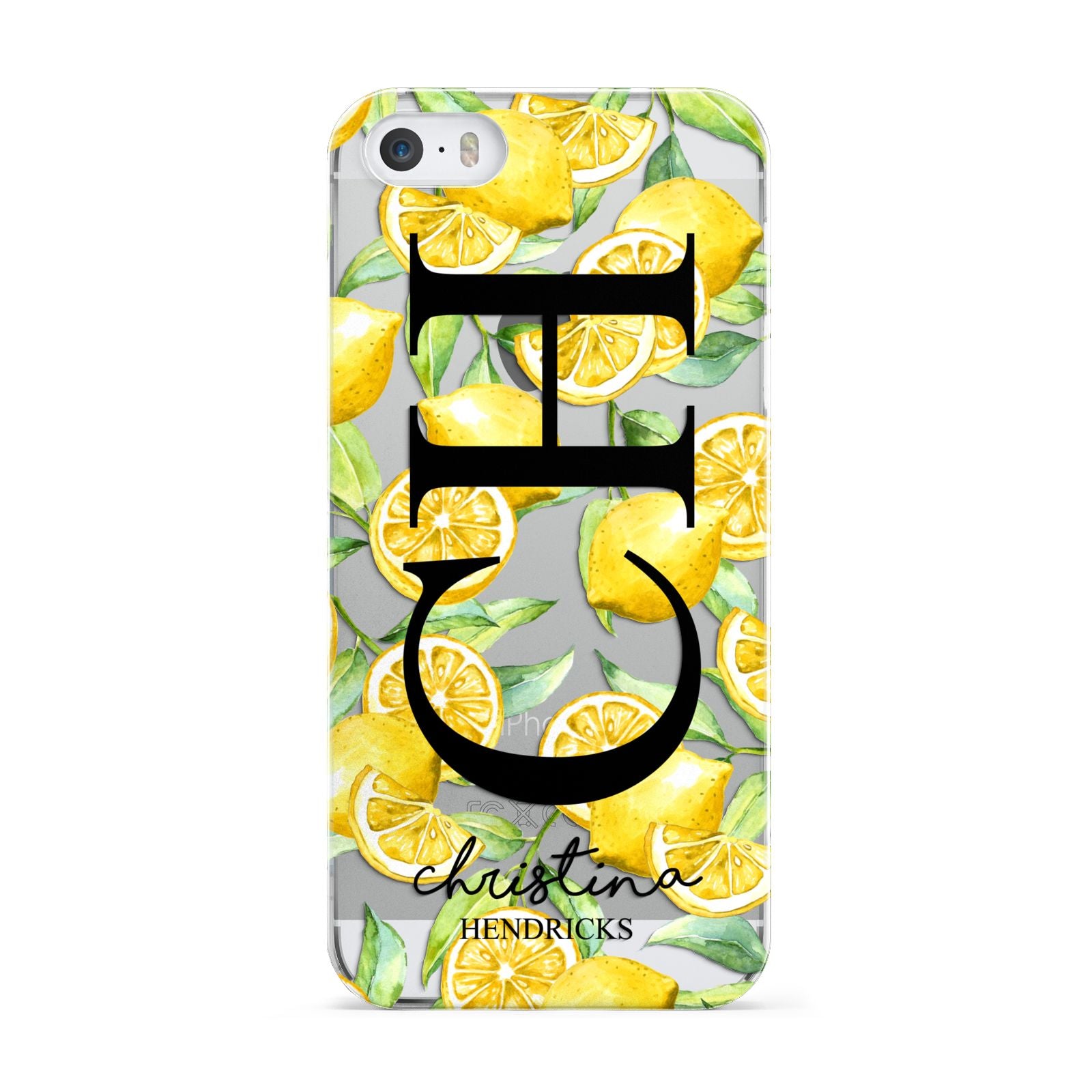 Monogrammed Lemon Fruit Apple iPhone 5 Case