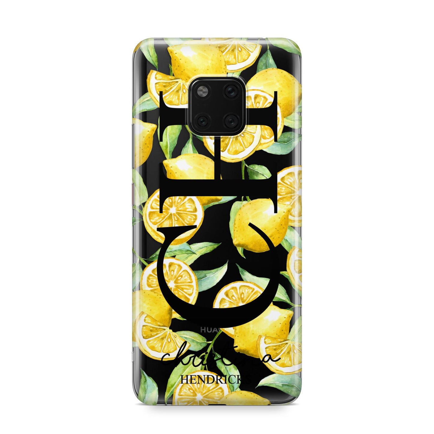 Monogrammed Lemon Fruit Huawei Mate 20 Pro Phone Case