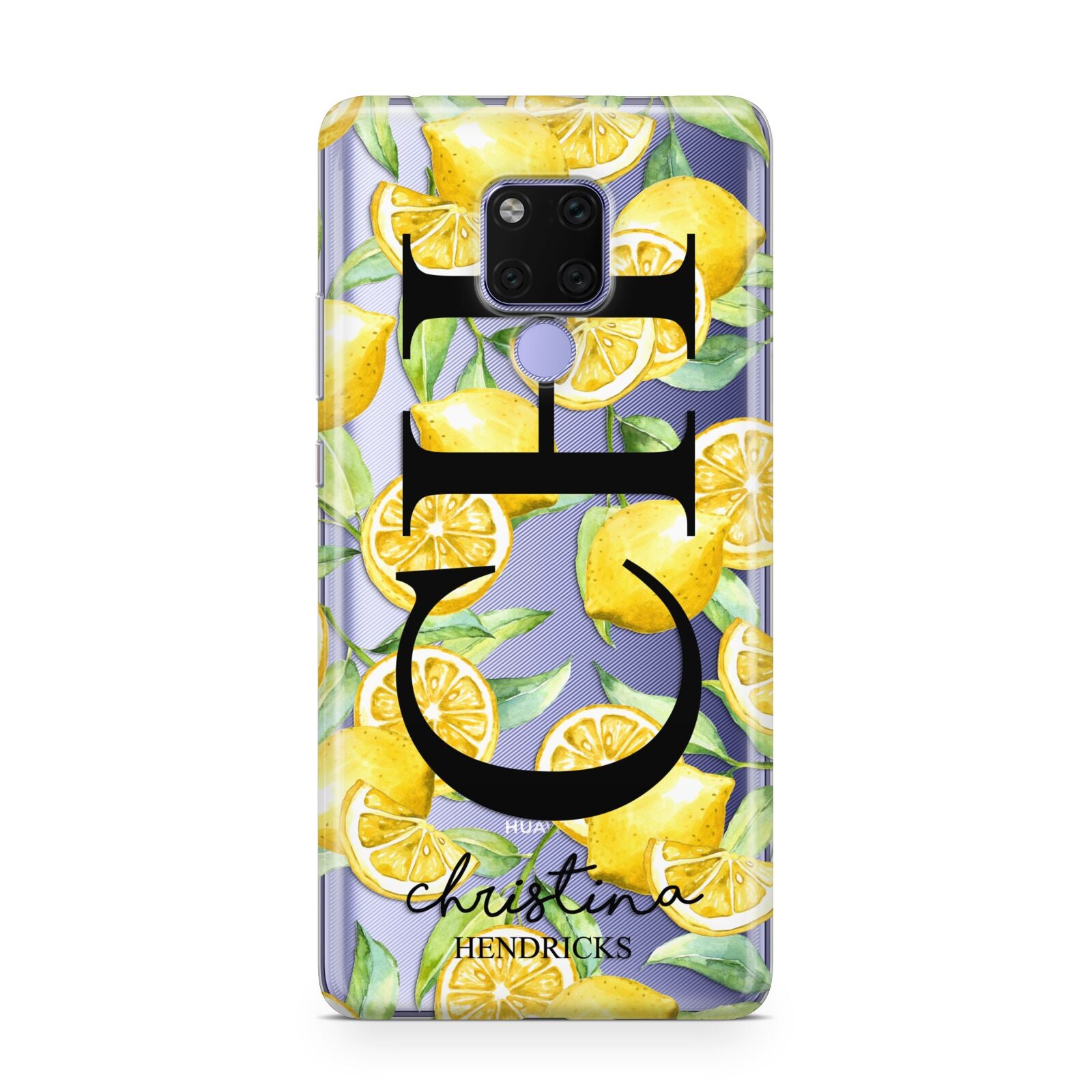 Monogrammed Lemon Fruit Huawei Mate 20X Phone Case