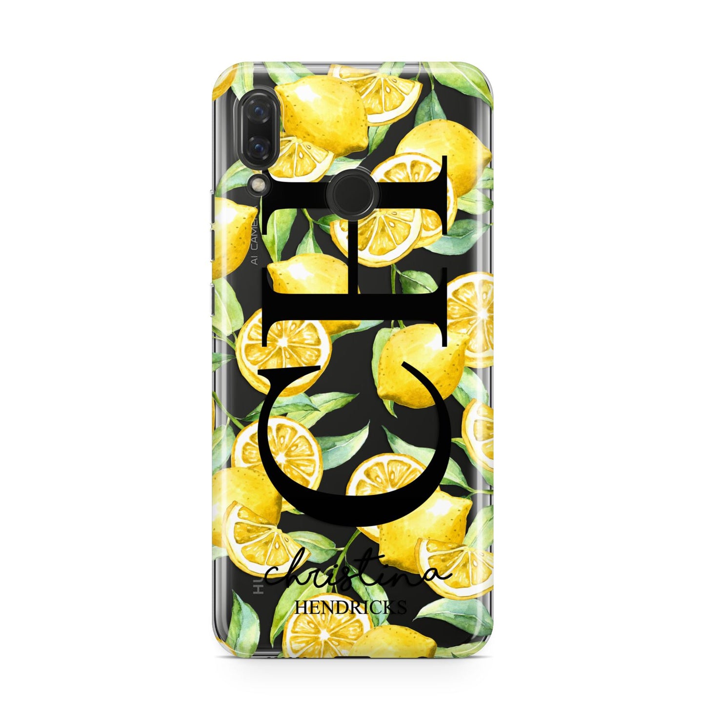 Monogrammed Lemon Fruit Huawei Nova 3 Phone Case