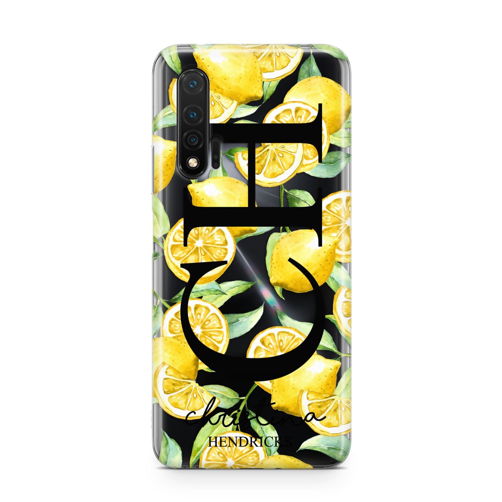 Monogrammed Lemon Fruit Huawei Nova 6 Phone Case