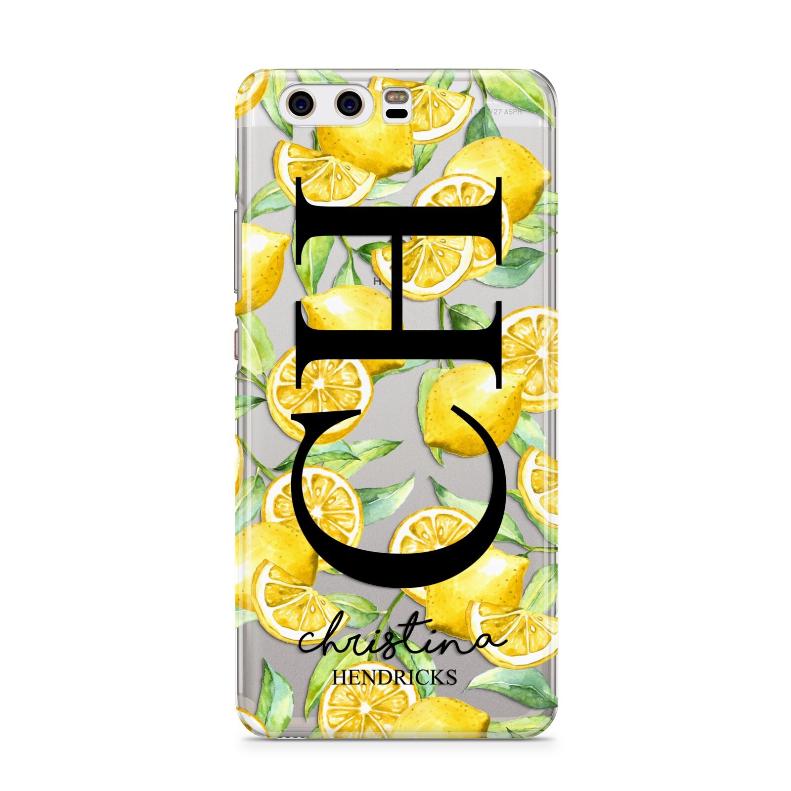 Monogrammed Lemon Fruit Huawei P10 Phone Case