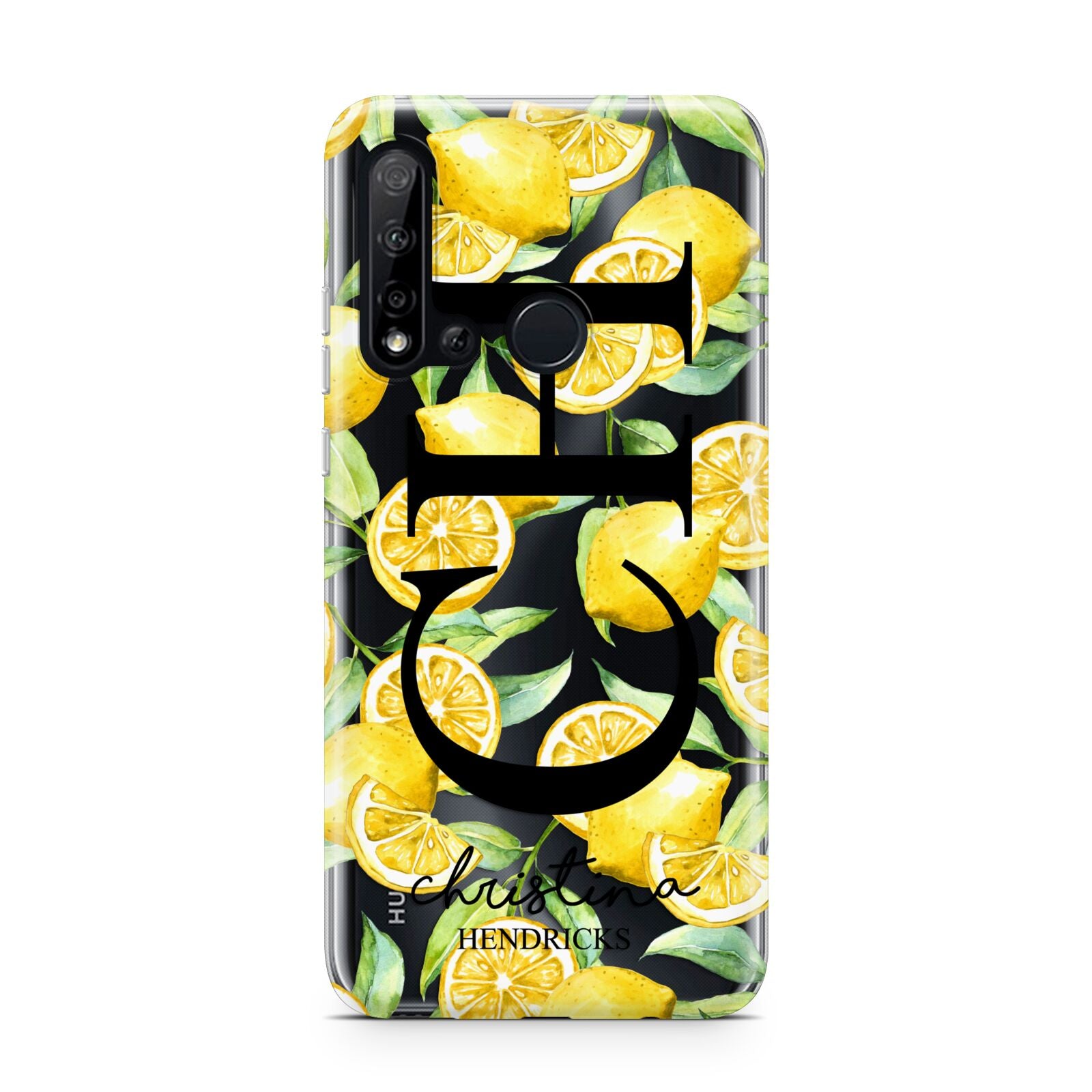 Monogrammed Lemon Fruit Huawei P20 Lite 5G Phone Case