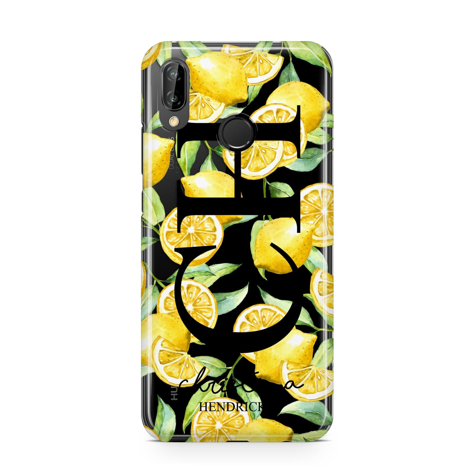 Monogrammed Lemon Fruit Huawei P20 Lite Phone Case