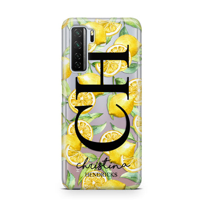 Monogrammed Lemon Fruit Huawei P40 Lite 5G Phone Case