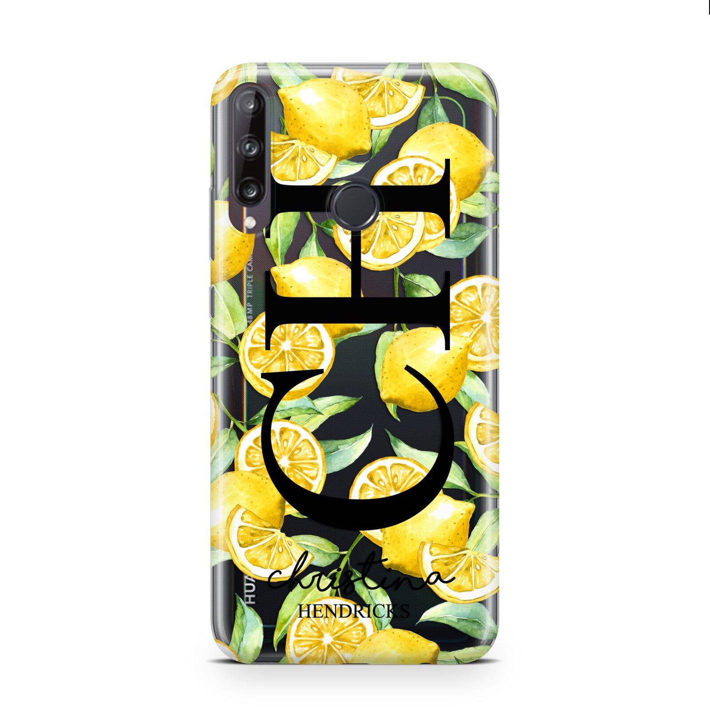 Monogrammed Lemon Fruit Huawei P40 Lite E Phone Case