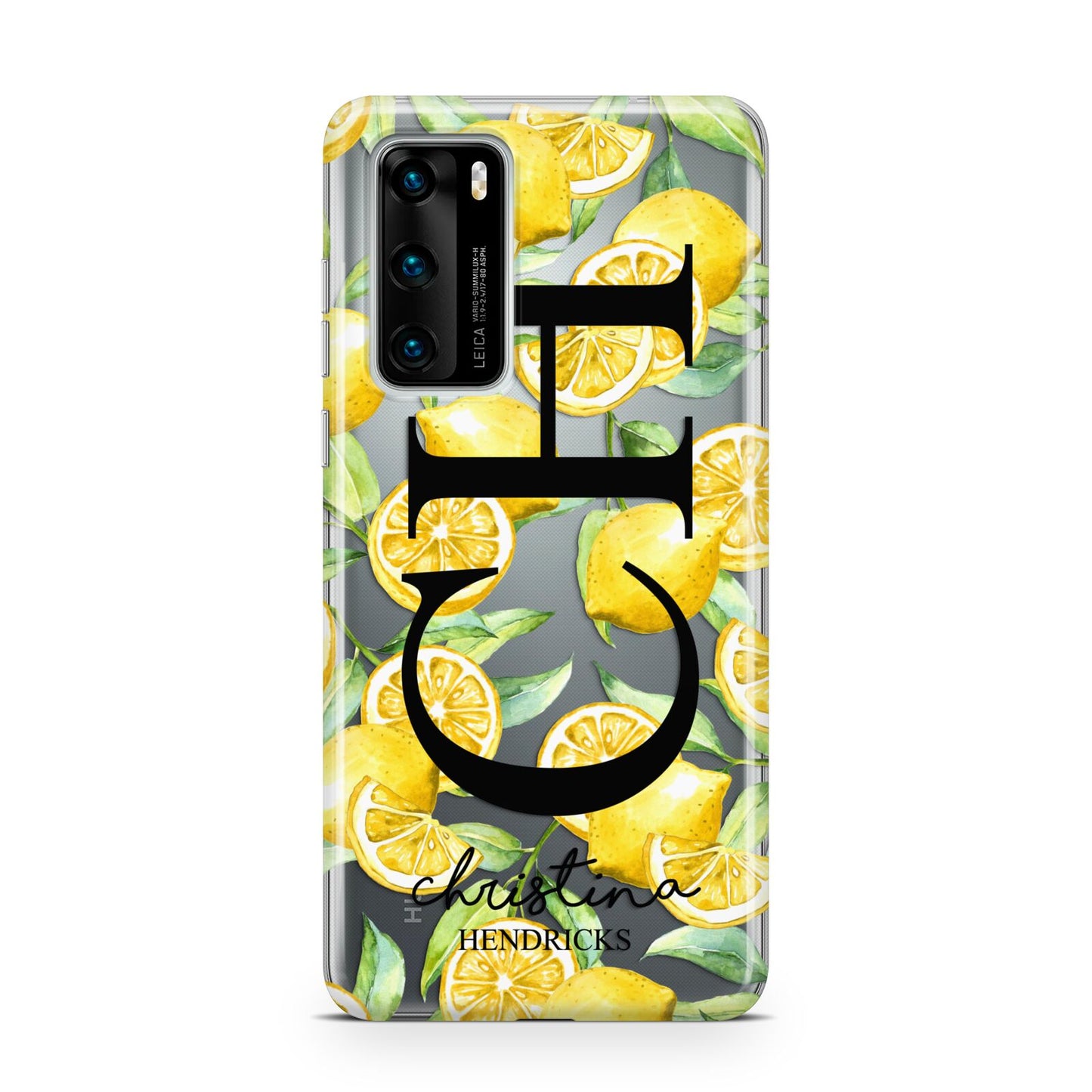 Monogrammed Lemon Fruit Huawei P40 Phone Case