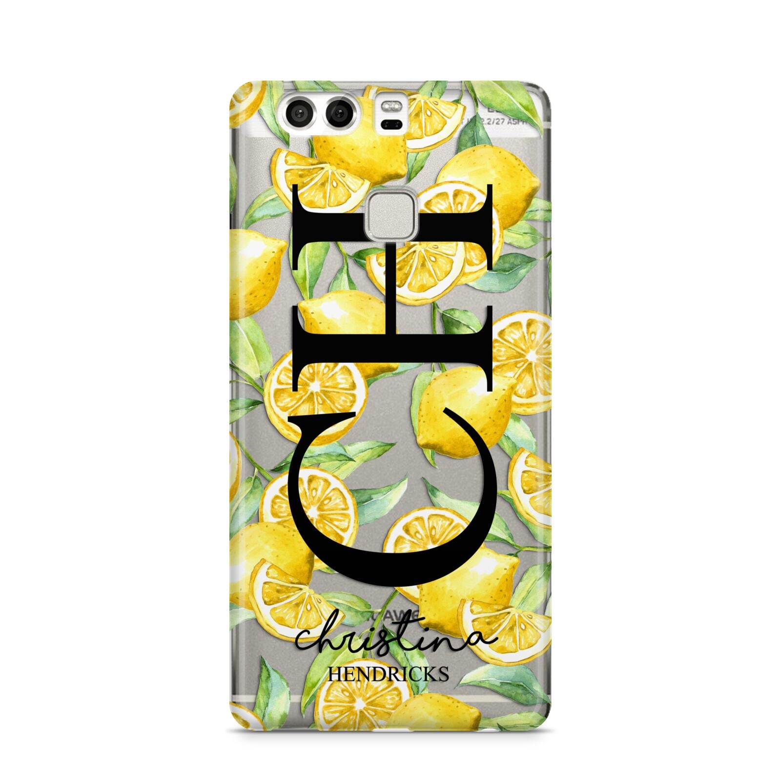 Monogrammed Lemon Fruit Huawei P9 Case