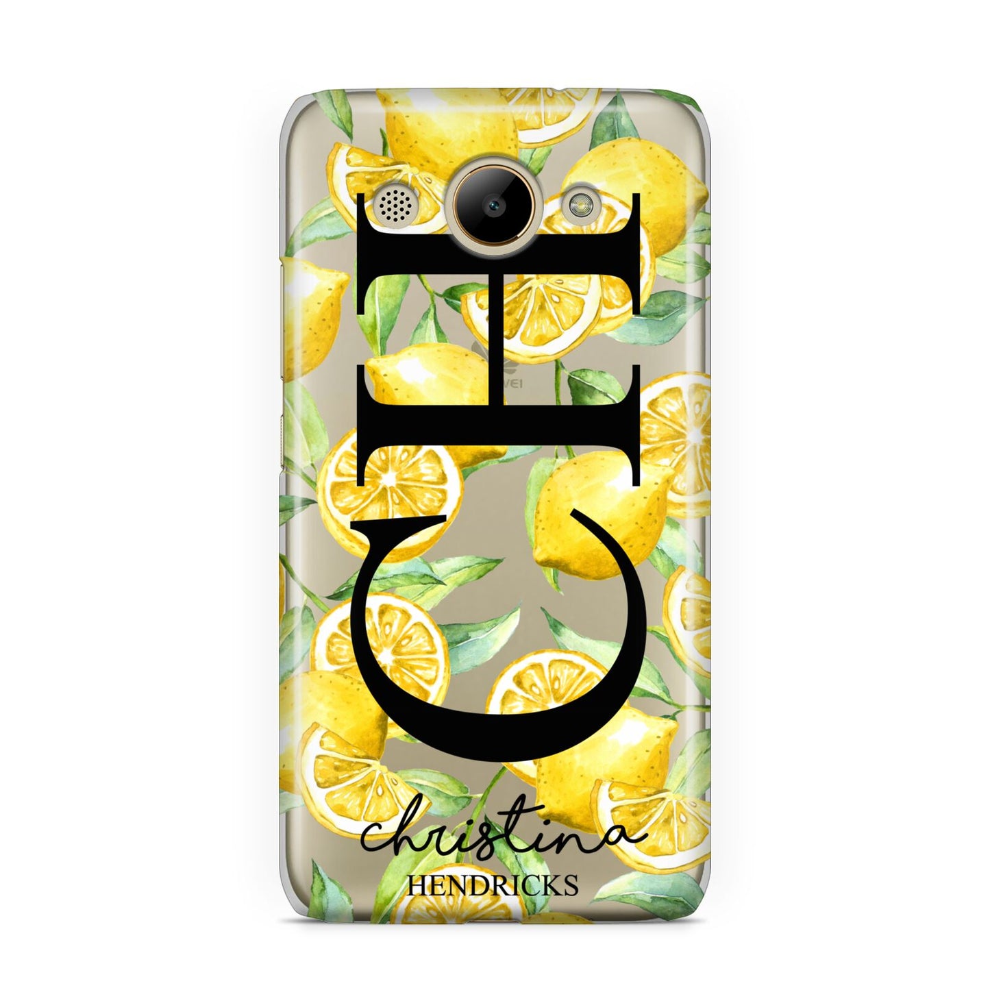 Monogrammed Lemon Fruit Huawei Y3 2017