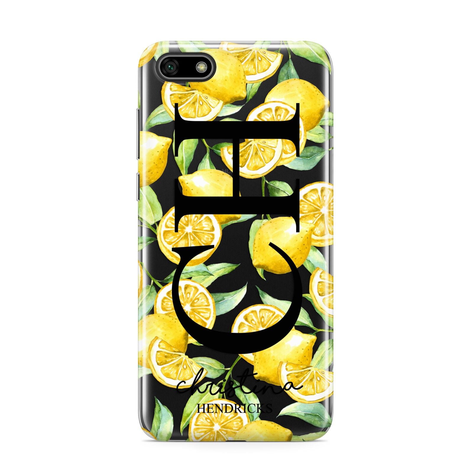 Monogrammed Lemon Fruit Huawei Y5 Prime 2018 Phone Case