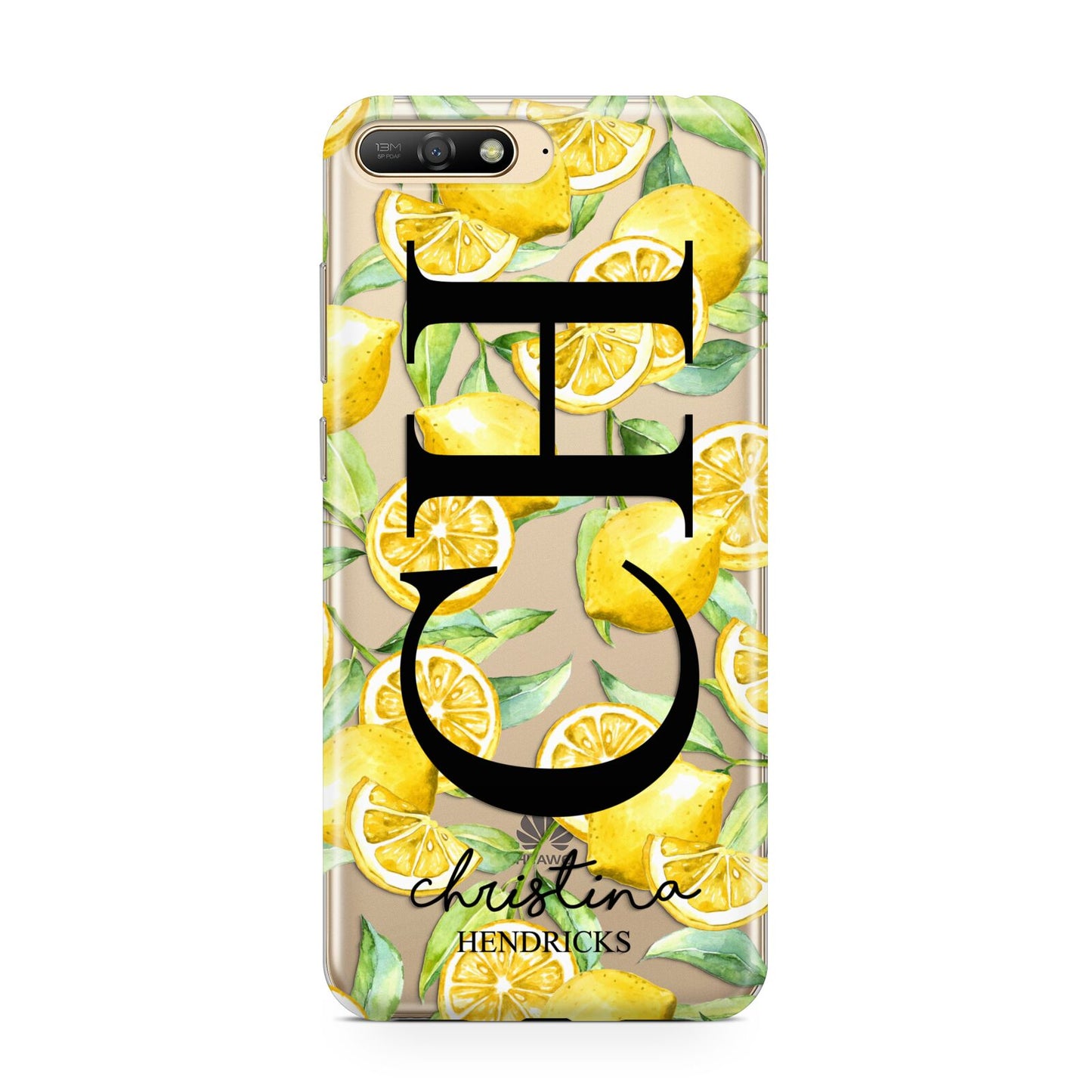 Monogrammed Lemon Fruit Huawei Y6 2018