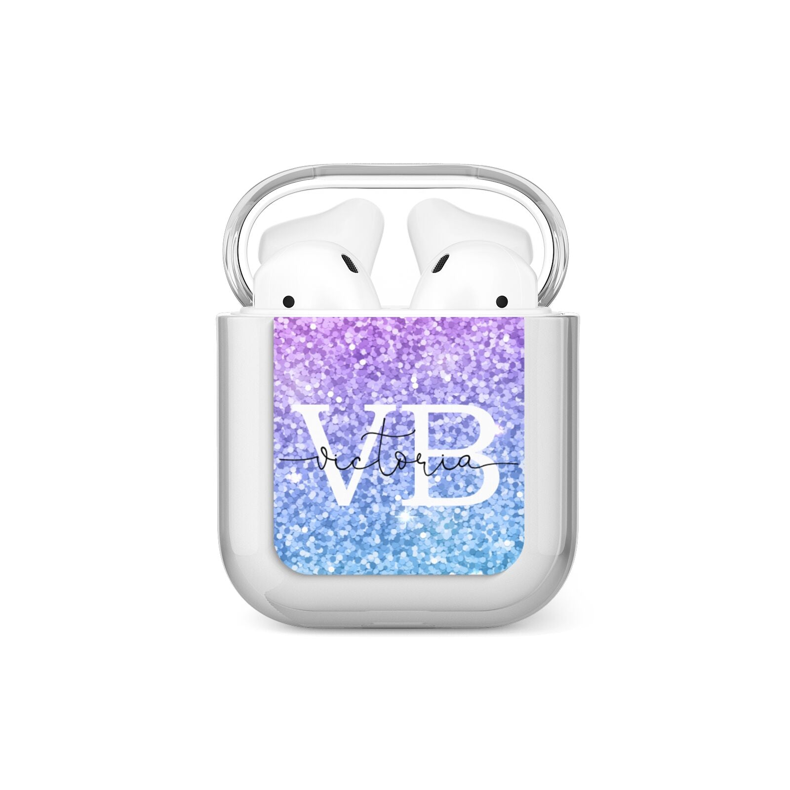 Monogrammed Multi Colour Glitter Name AirPods Case