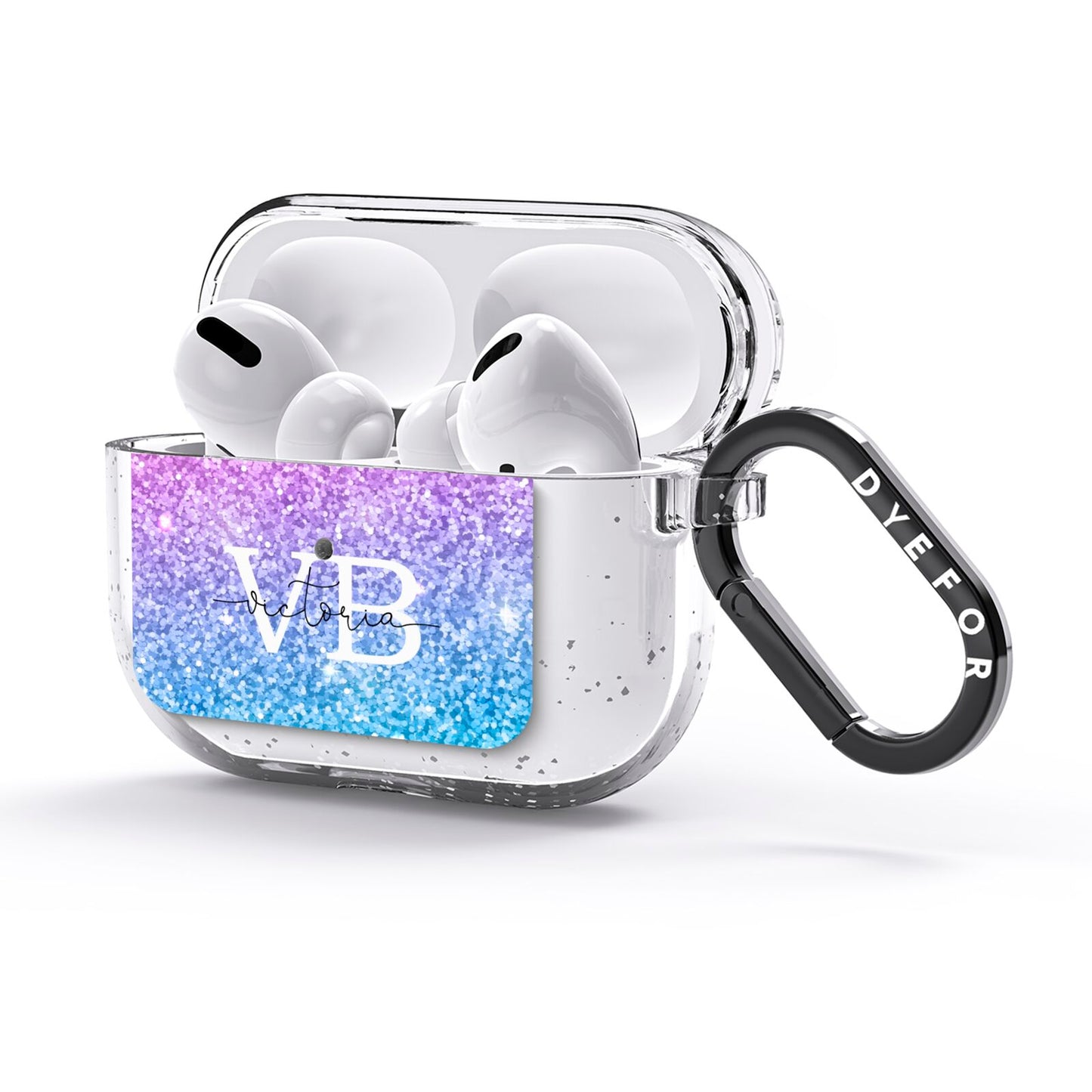 Monogrammed Multi Colour Glitter Name AirPods Glitter Case 3rd Gen Side Image