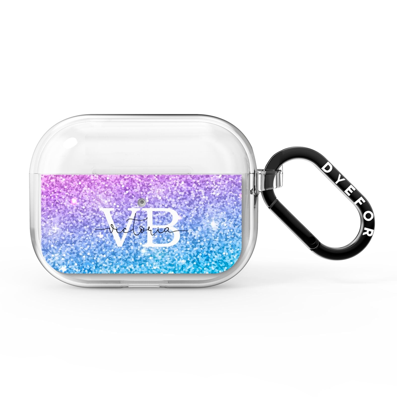 Monogrammed Multi Colour Glitter Name AirPods Pro Clear Case