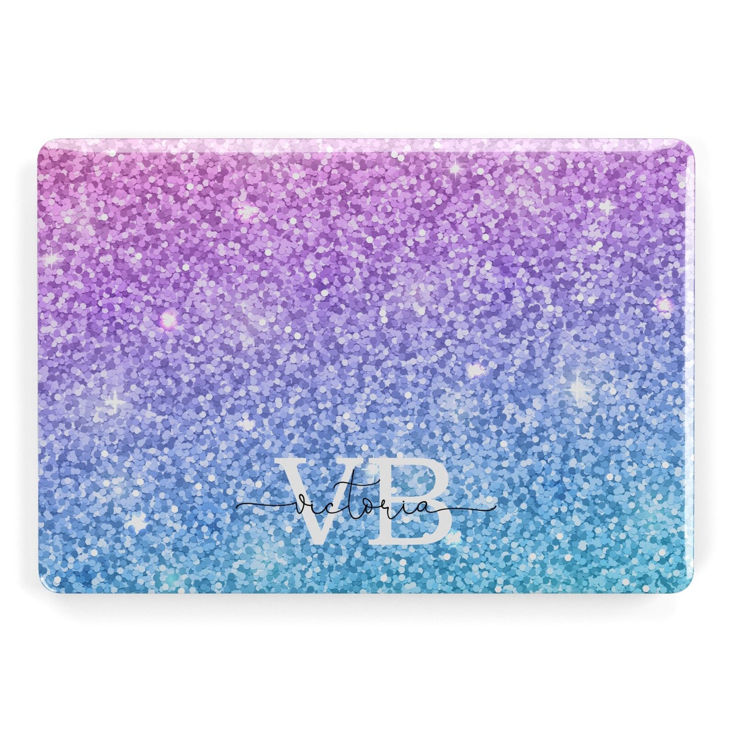 Monogrammed Multi Colour Glitter Name Apple MacBook Case