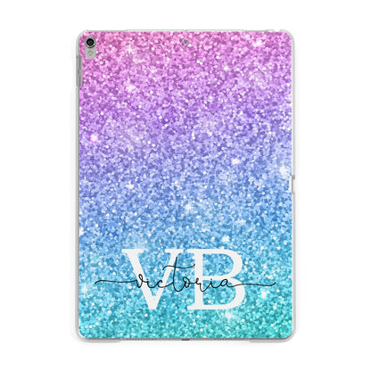 Monogrammed Multi Colour Glitter Name Apple iPad Silver Case