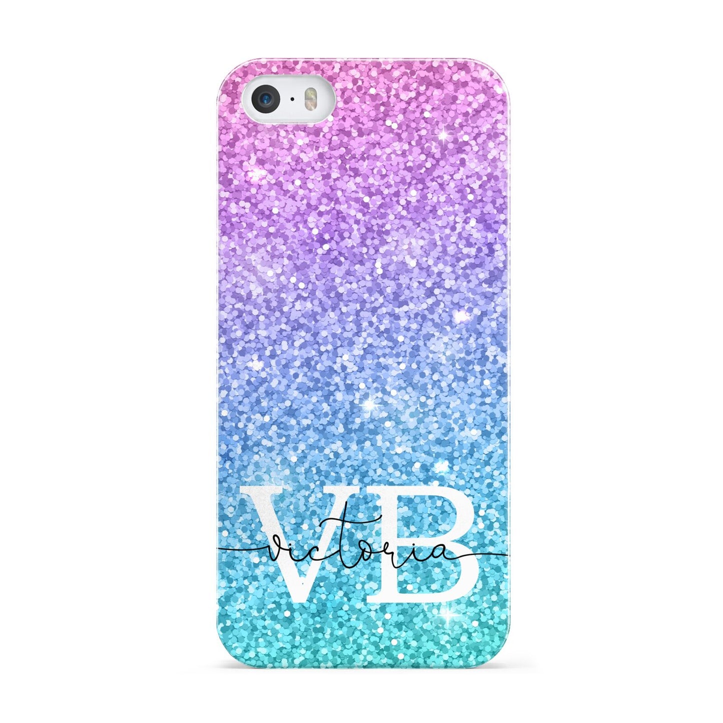 Monogrammed Multi Colour Glitter Name Apple iPhone 5 Case