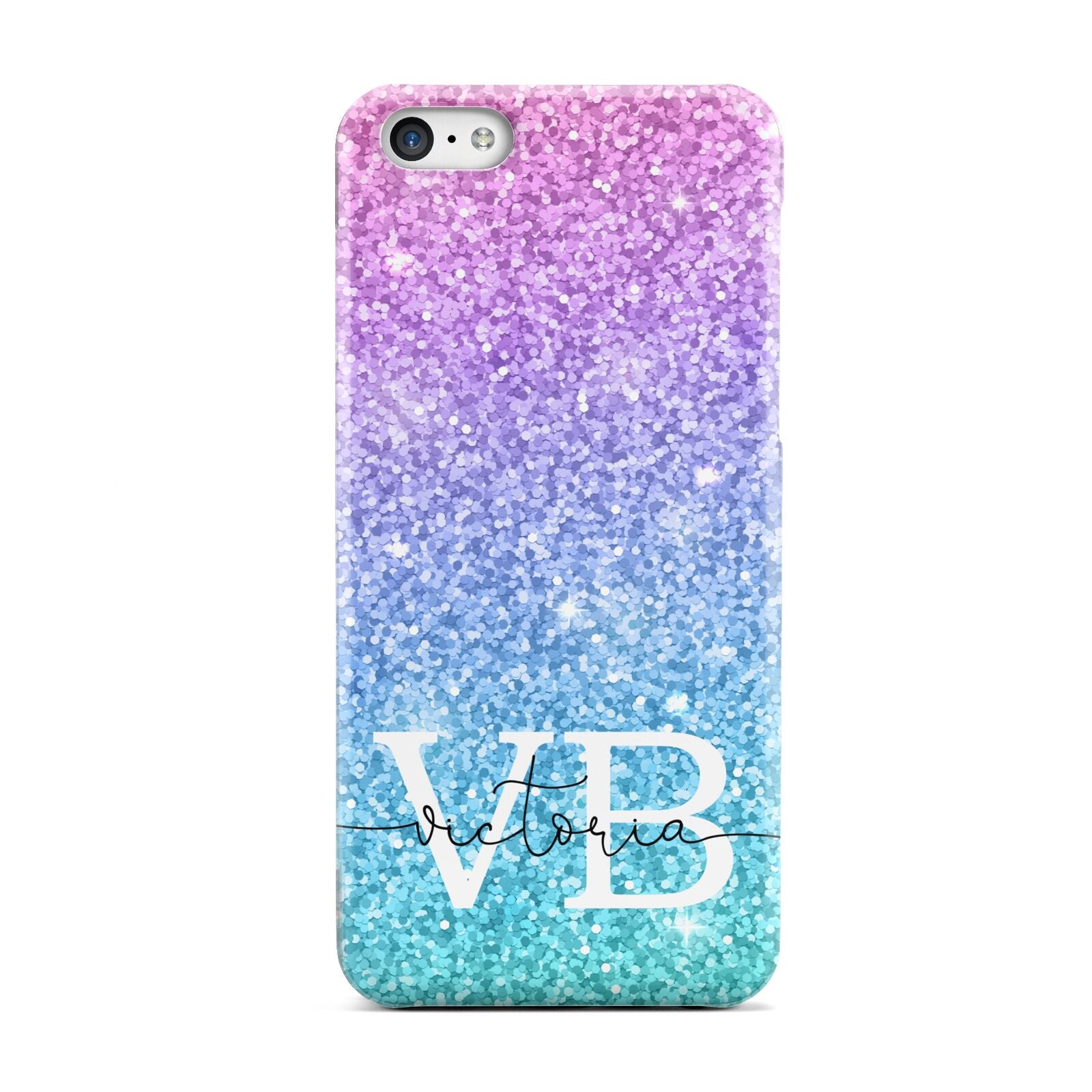 Monogrammed Multi Colour Glitter Name Apple iPhone 5c Case