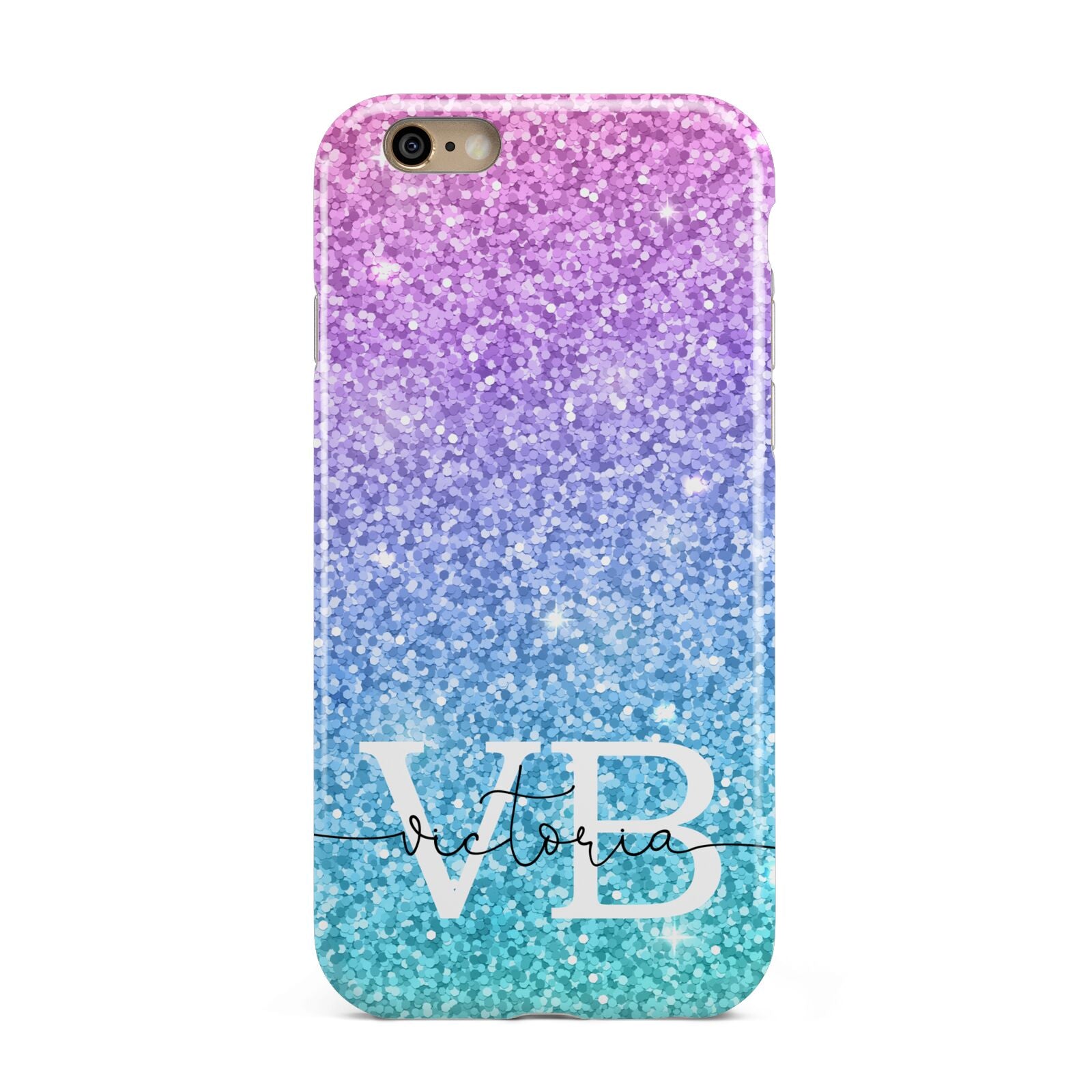 Monogrammed Multi Colour Glitter Name Apple iPhone 6 3D Tough Case