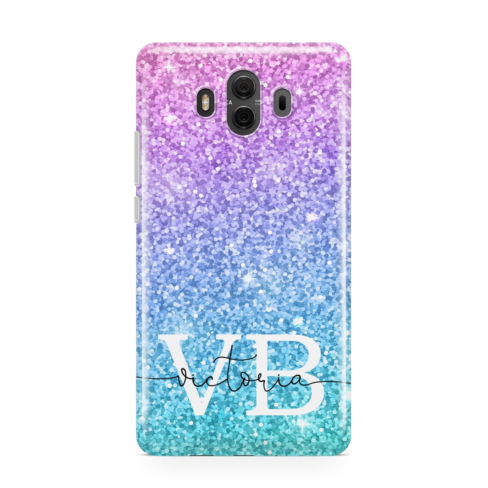 Monogrammed Multi Colour Glitter Name Huawei Mate 10 Protective Phone Case