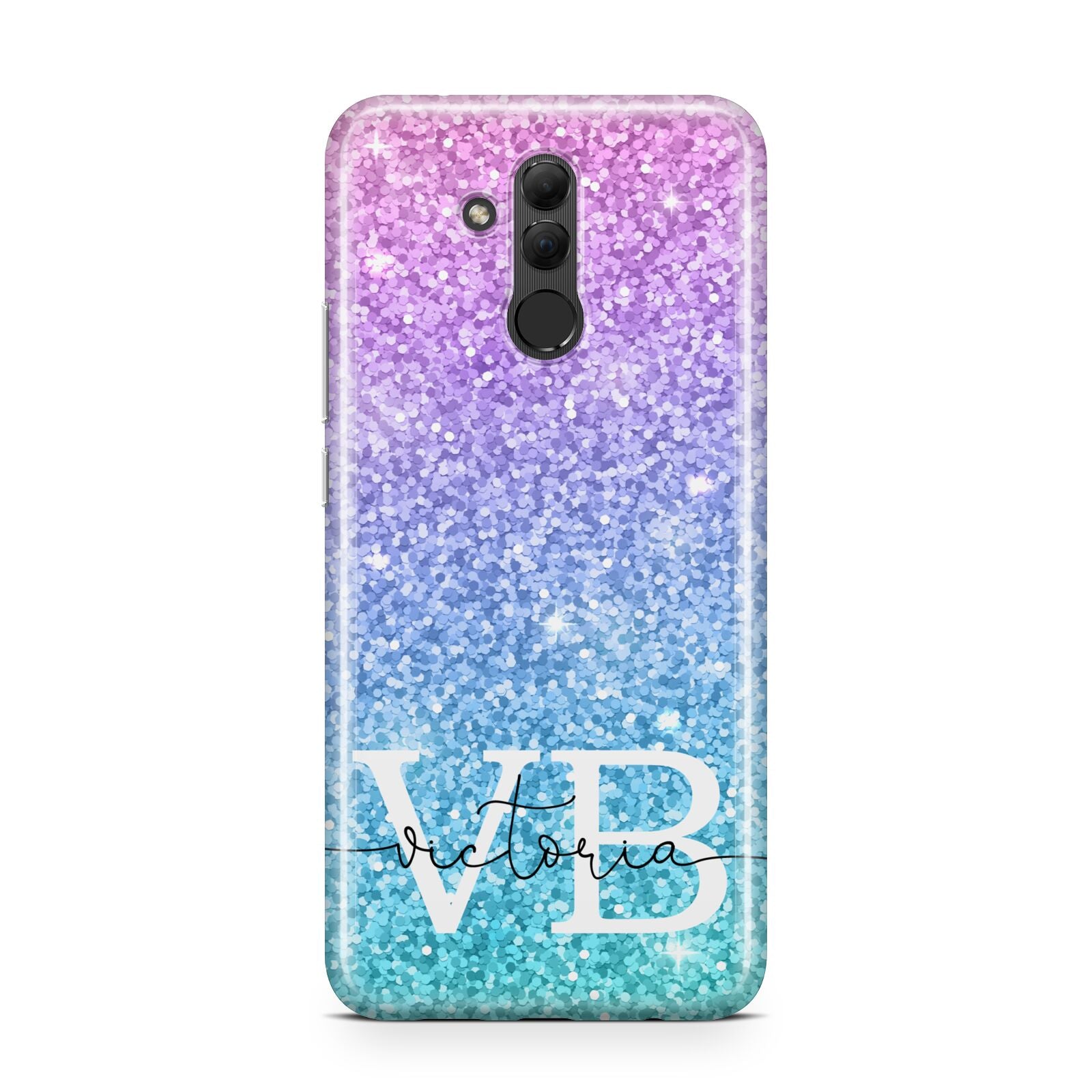 Monogrammed Multi Colour Glitter Name Huawei Mate 20 Lite