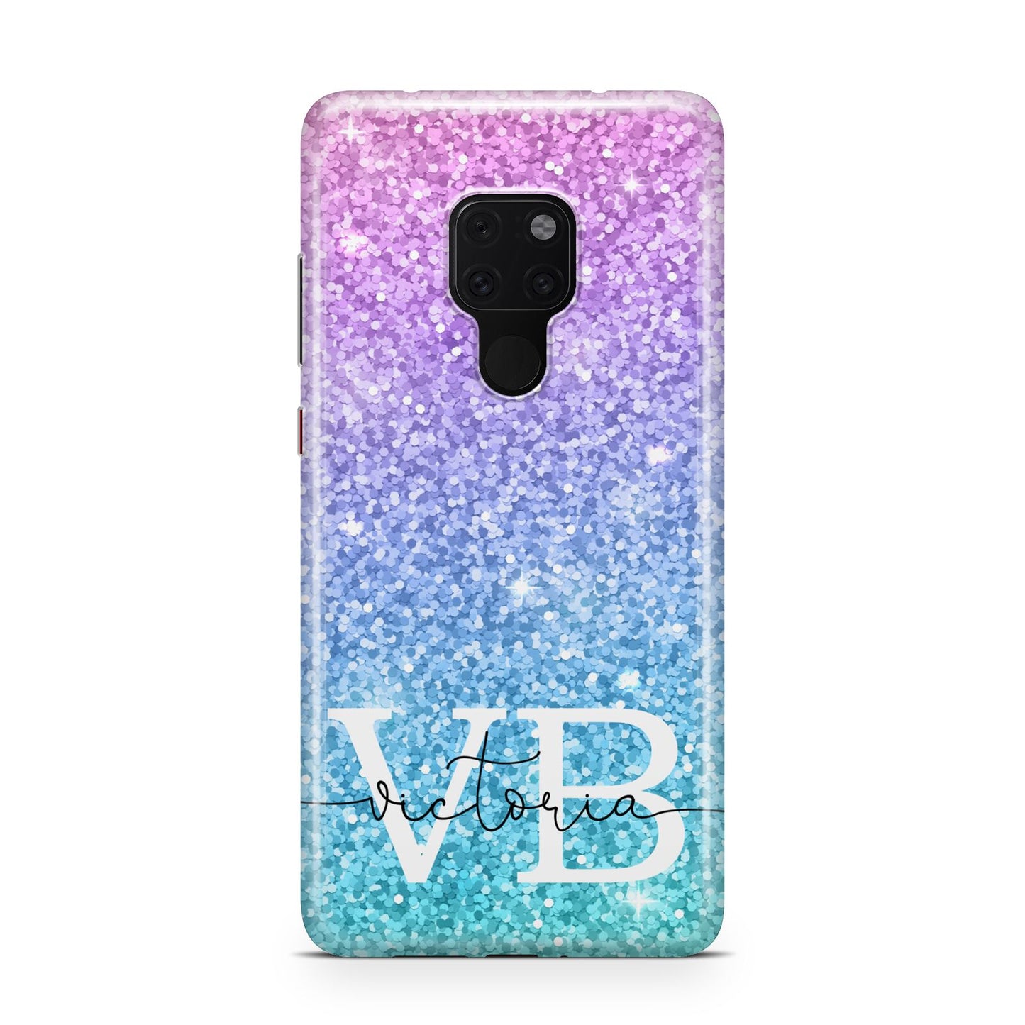 Monogrammed Multi Colour Glitter Name Huawei Mate 20 Phone Case