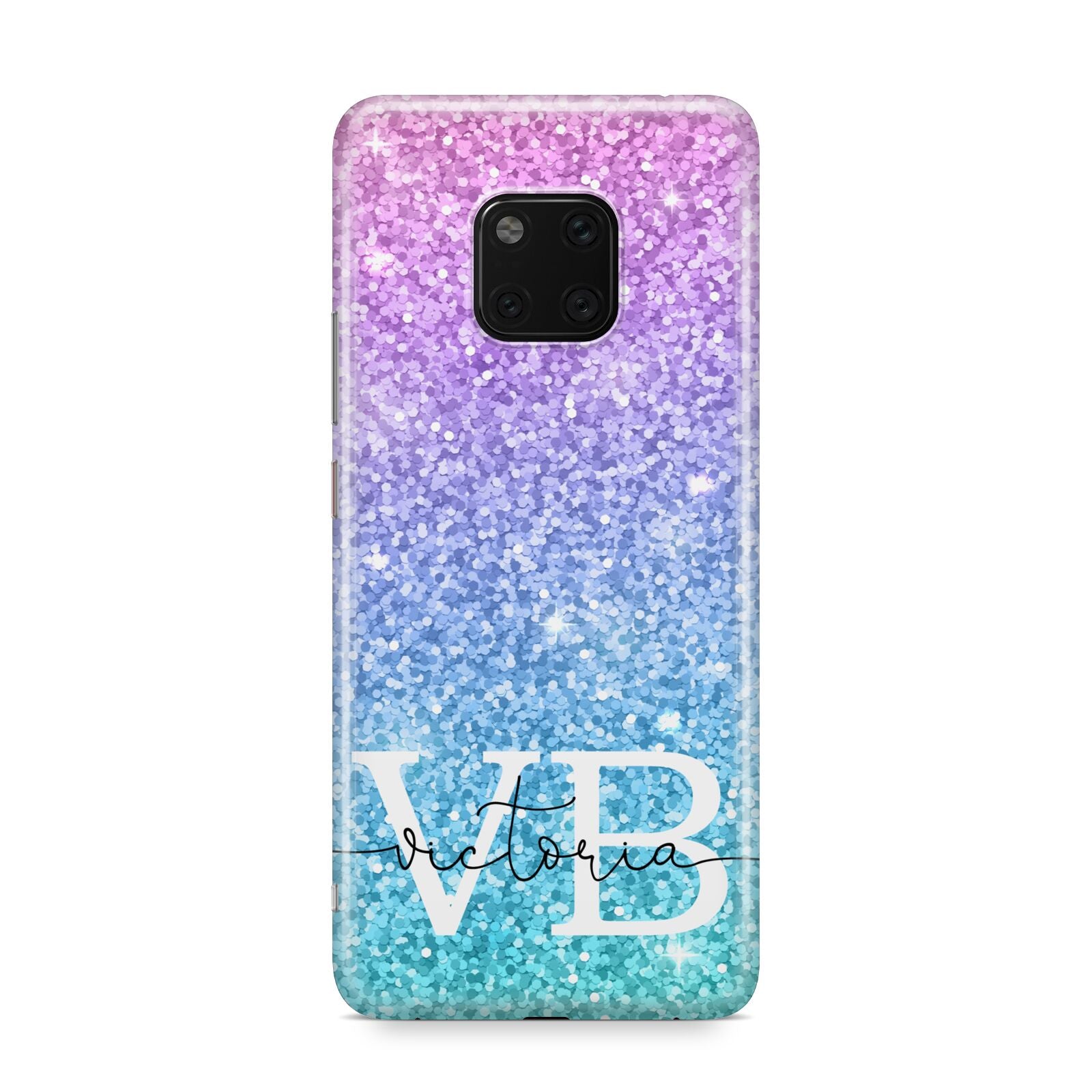 Monogrammed Multi Colour Glitter Name Huawei Mate 20 Pro Phone Case