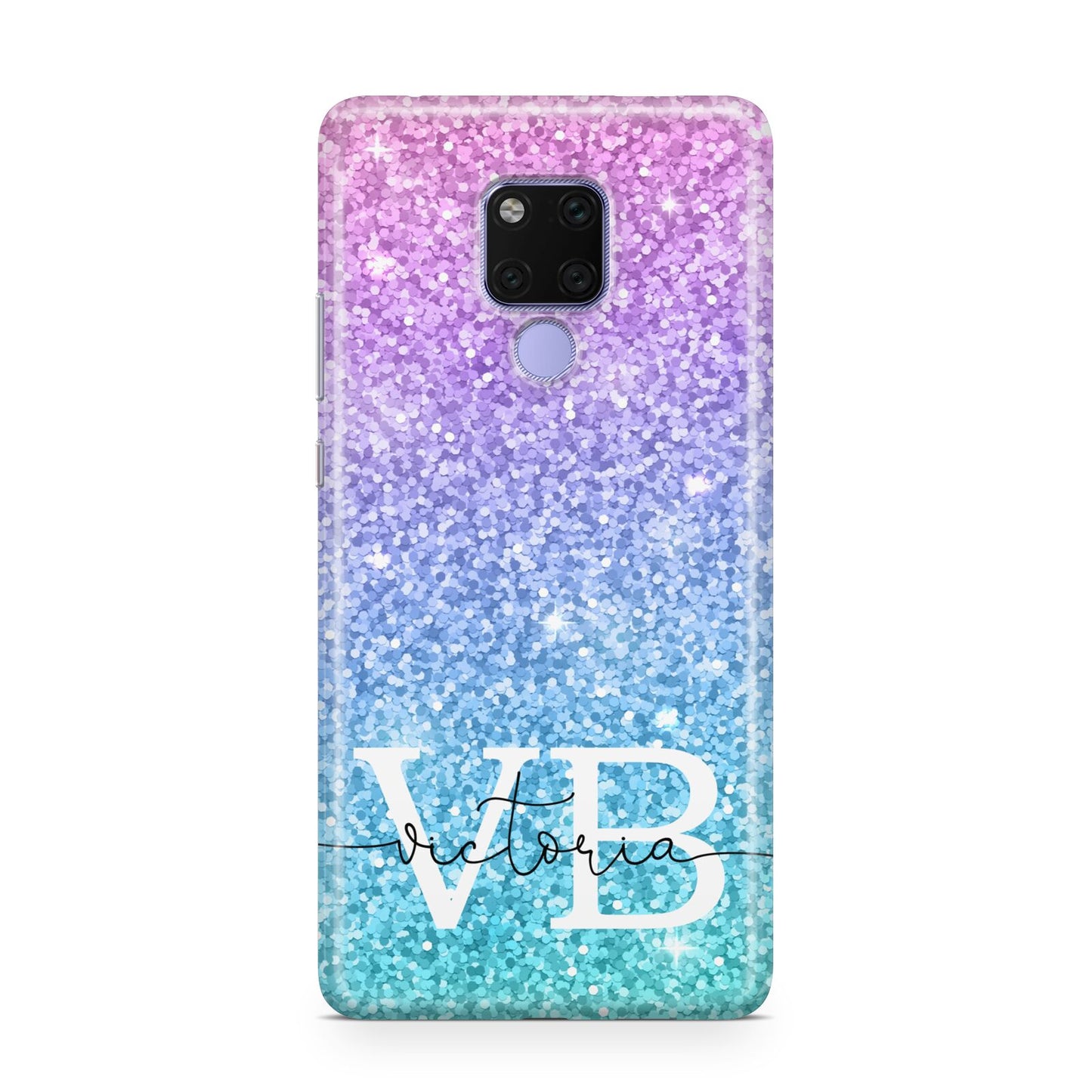 Monogrammed Multi Colour Glitter Name Huawei Mate 20X Phone Case